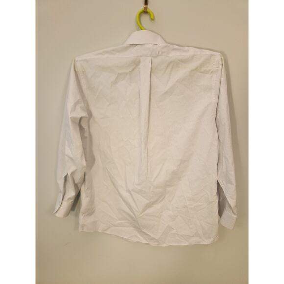 Brooks Brothers Shirt Mens Medium 16 32 White Blue Polka Dot Regent Long Sleeve - Picture 6 of 11